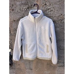 Women's The North Face Campshire Coat Top Fleece Full Zip Jacket New Small White
